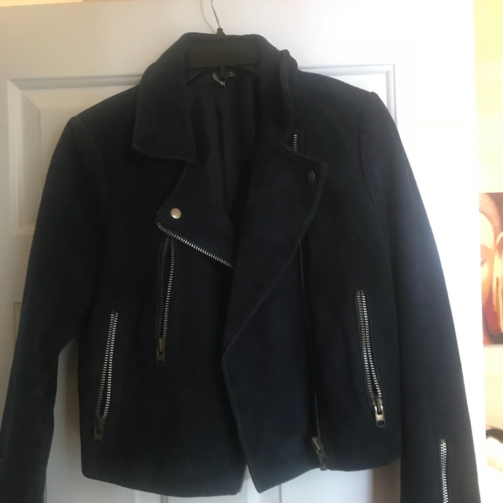 Navy suede top shop jacket never worn